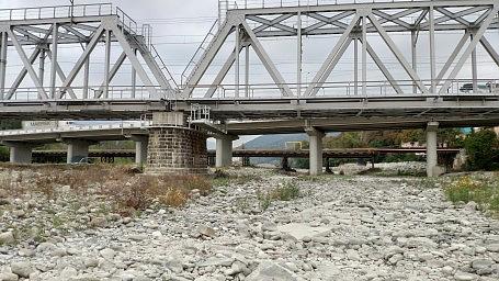 Пересохшая река Псезуапсе. Железнодорожный мост. Октябрь 2020