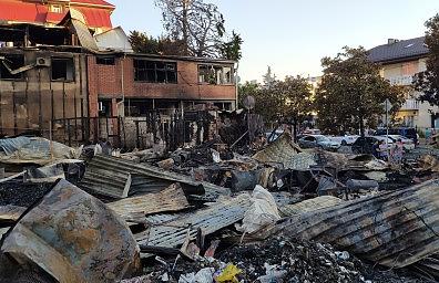 Последствия пожара в Лазаревском 14 сентября 2020