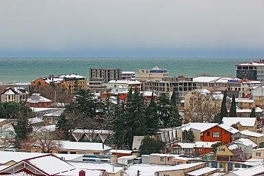 Вид море. Лазаревское, зима 2015 год