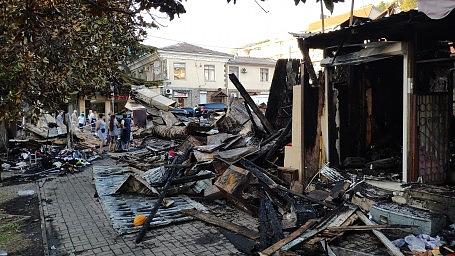 Последствия пожара в Лазаревском 14 сентября 2020