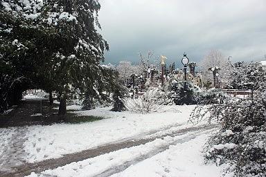 Сквер у ЦНК. Лазаревское, зима 2012 года