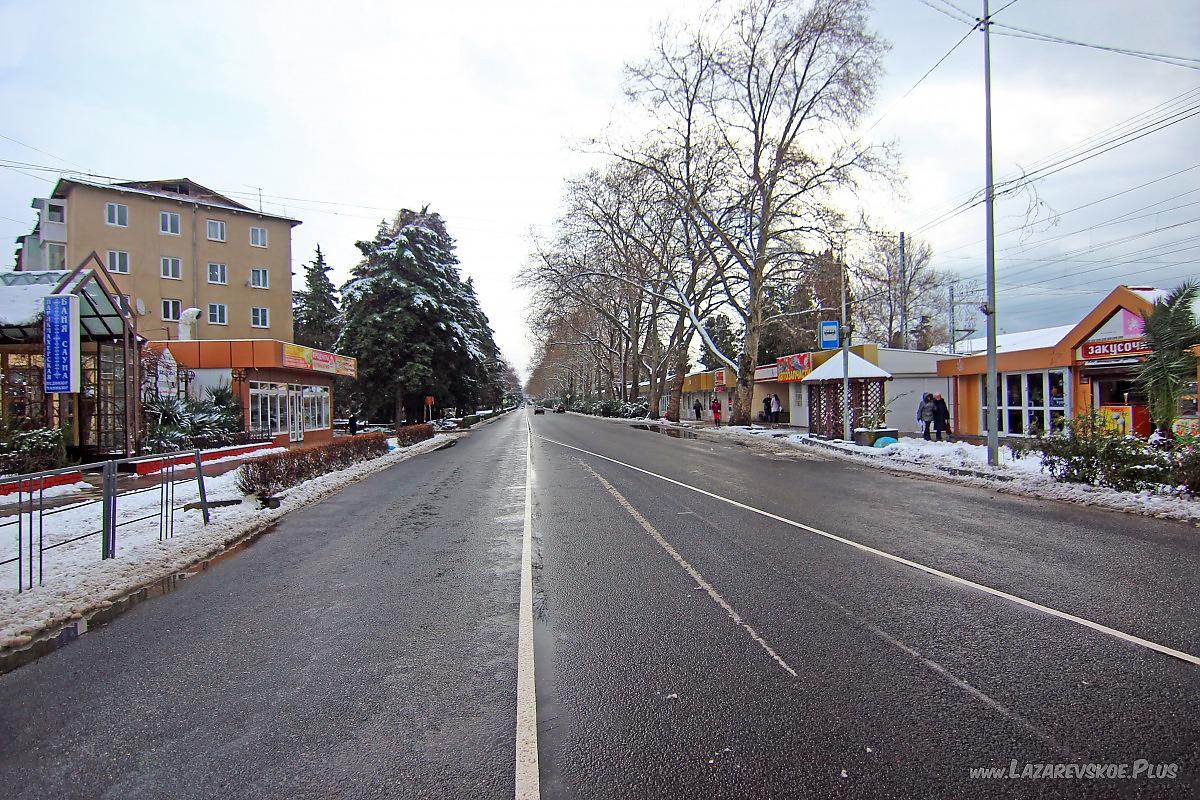 Улица Лазарева. Лазаревское, зима 2015 года