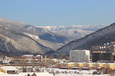 Вид на горы. Лазаревское, зима 2016
