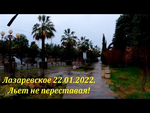 Льет не переставая. 22.01.2022.  Лазаревское