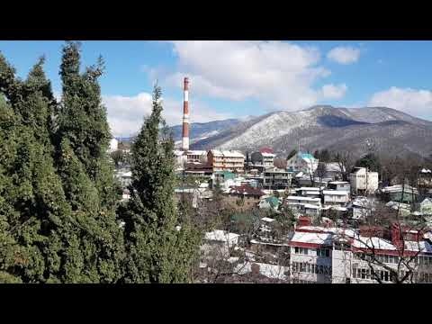 Снег, мороз и солнце! Сочи, Лазаревское - горы в снегу, море и пляж "Калипсо" 20 февраля 2021