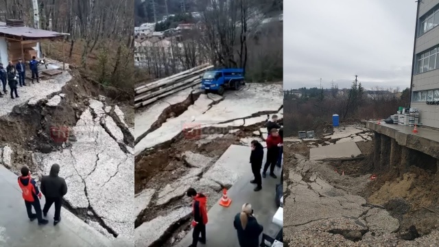 Оползень в Сочи на улице Транспортной 14.01.2021